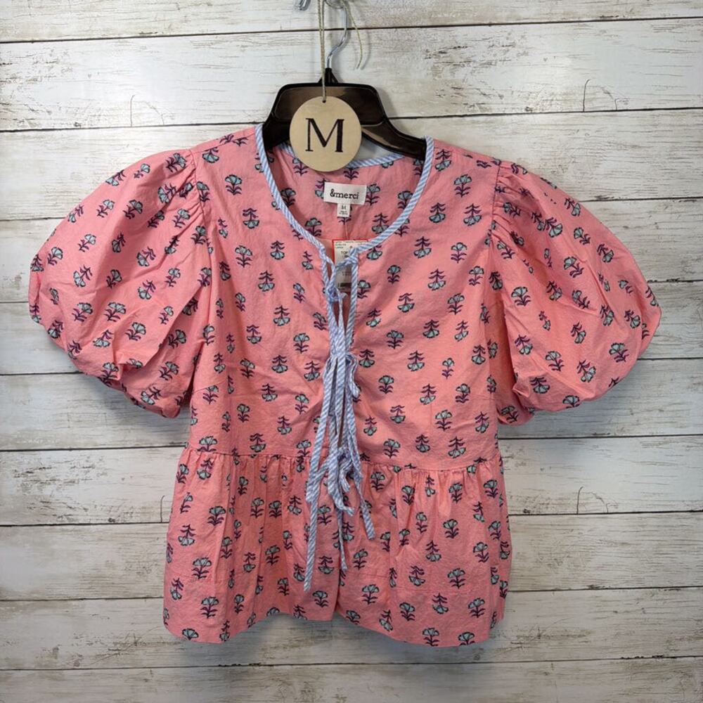 Caught Your Eye Floral Front Tie Top